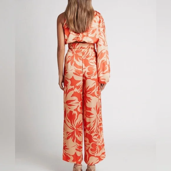 SHEIKE Cuban Nights Satin Print One Shoulder Long Sleeve Blouse Top NWT - Picture 8 of 10